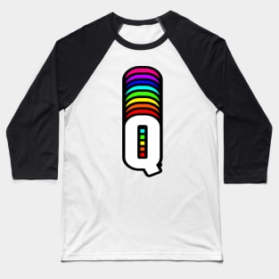 Rainbow Letter, Q Baseball T-Shirt